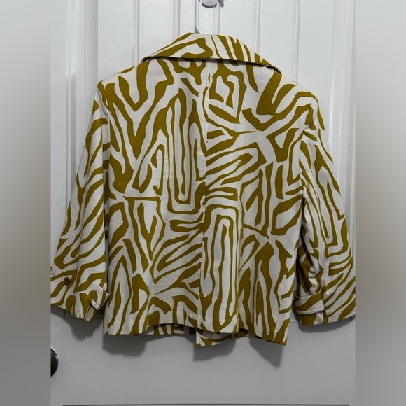 Transitions Cropped Zebra Open Jacket Coat Size Large EUC - Picture 8 of 8